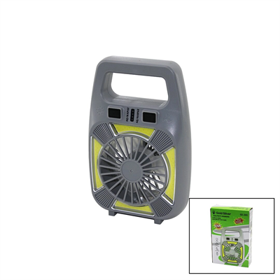 2in1=mini Fan - Fener Usb Şarj 2 Kademe Hız Lamba=4 Fonksiyon - 10w Su Geçirmez Taşıma Kulp Mini Vantilatör Gs-265 Bx40