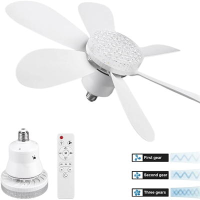 2in1=tavan Vantilatör - Avize Lamba Kumandalı 52cm Sinek Kovucu 6-beyaz Plastik Kanat 3-kademe Hız Beyaz-sarı-doğal Işık Bx40