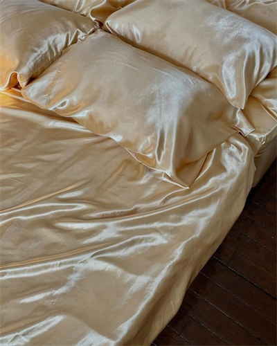 2’li  İpek Dokulu Saten Yastık Kılıfı 50x70 – Altın – Mikrosaten, Saç ve Cilt Dostu