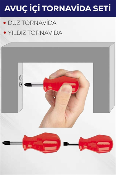 2li Avuç Içi Tornavida Seti Düz Yıldız