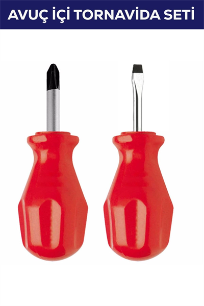 2li Avuç Içi Tornavida Seti Düz Yıldız