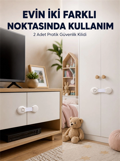 2li Çocuk Güvenlik Kilidi Ev İçi Koruma Seti