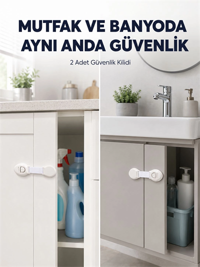 2li Dolap ve Çekmece Güvenlik Kilidi Seti