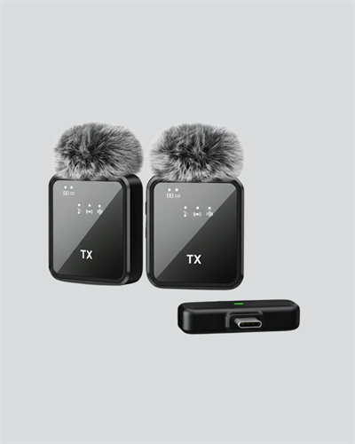 2’li Kablosuz Yaka Mikrofonu Type-C ve Lightning Uyumlu Profesyonel Set