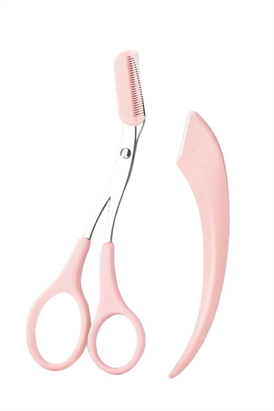 2li Kaş Bakım Seti Taraklı Kaş Makası Ve Kaş Usturası Kaş Şekillendirici