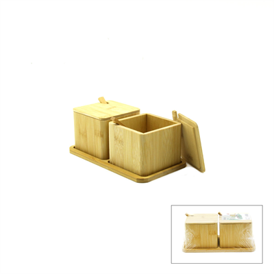 2pcs Baharatlık - Tuzluk Ahşap Bambu Bx40