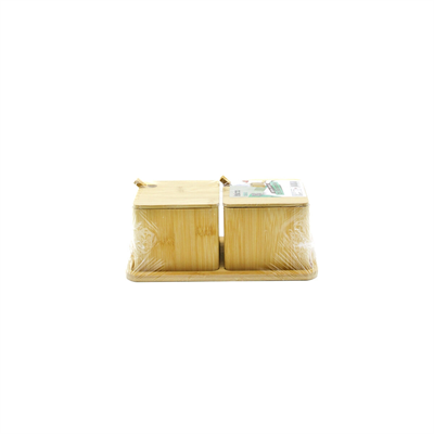 2pcs Baharatlık - Tuzluk Ahşap Bambu Bx40