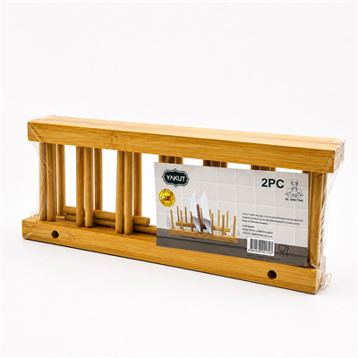 2pcs Bambu - Ahşap Tezgah Üstü Tabaklık - Bulaşıklık Bx40