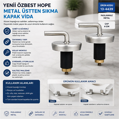 2pcs Üstten Sıkmalı Metal Klozet Kapak Menteşesi Vidası Bx40