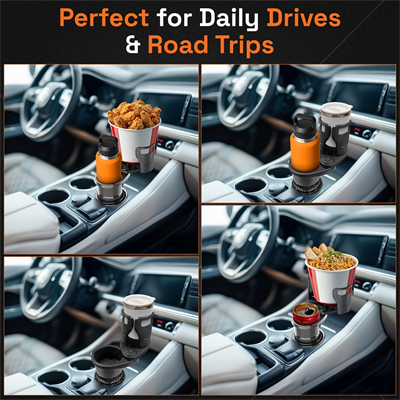 2’si 1 Arada Ayarlanabilir Araç Bardak Tutucu, Genişleyebilir Üst Kısım 3”-6.2”, Şişe Adaptörü, Araba Organizatörü, Dayanıklı Taban, Ramblers Hydroflask Uyumlu, Modern Araç Düzenleyic
