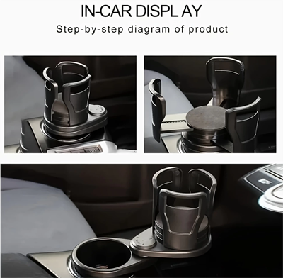 2’si 1 Arada Ayarlanabilir Araç Bardak Tutucu, Genişleyebilir Üst Kısım 3”-6.2”, Şişe Adaptörü, Araba Organizatörü, Dayanıklı Taban, Ramblers Hydroflask Uyumlu, Modern Araç Düzenleyic