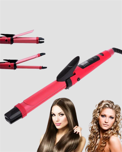 2’si 1 Arada Saç Düzleştirici ve Maşa – 5 Isı Seviyesi, Seramik Kaplama, Döner Kablolu Ergonomik Tasarım