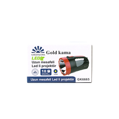 2w Tek Ledli El Feneri Projektör Fiş Şarjlı 2 Kademe Işık Ayarı Gk-6665 Bx40