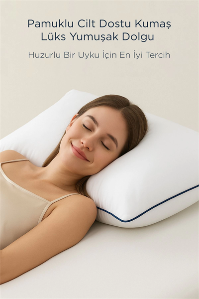3 Adet 50x70cm Nano Jel Lüks Yastık | 1200gr Anti-alerjik Pamuklu Yastık Seti 3lü