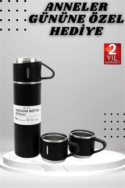 3 Bardaklı Termos Seti Anneler Gününe Özel Hediye Taşınabilir Sızdırmaz Isı Koruyucu