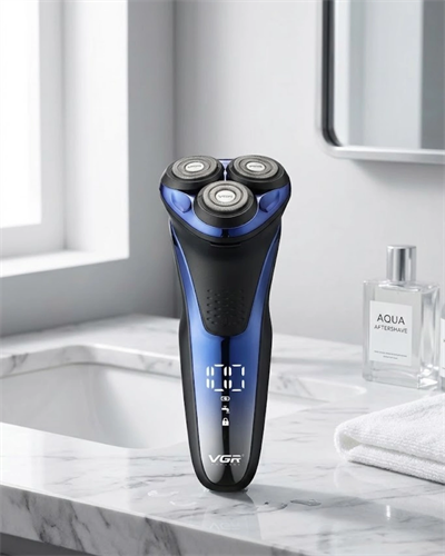 3 Başlıklı Elektrikli Tıraş Makinesi Su Geçirmez Dijital Göstergeli