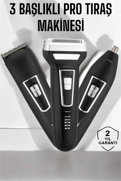 3 Başlıklı Profesyonel Tıraş Makinesi