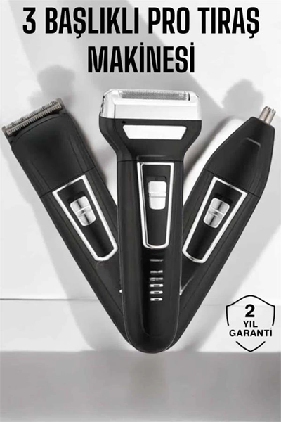 3 Başlıklı Profesyonel Tıraş Makinesi