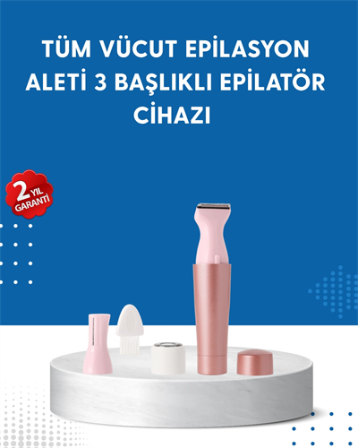 3 Başlıklı Taşınabilir Yüz ve Vücut Tüy Alma Makinesi