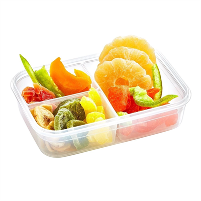 3 Bölmeli Kilitli Kapaklı 1 Litre Erzak Saklama Kabı Lc-510 Bx40