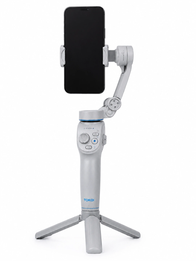 3 Eksen Telefon Gimbal Stabilizer Yapay Zeka Takipli Katlanabilir Dahili Dolgu Işıklı Video Sabitleyici