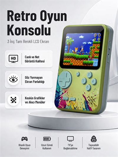 3 İnç Renkli Ekranlı Taşınabilir El Konsolu – G5 Modeli
