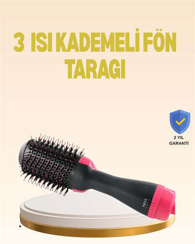 3 Isı Kademeli 1200W Saç Şekillendirme Fırçası.