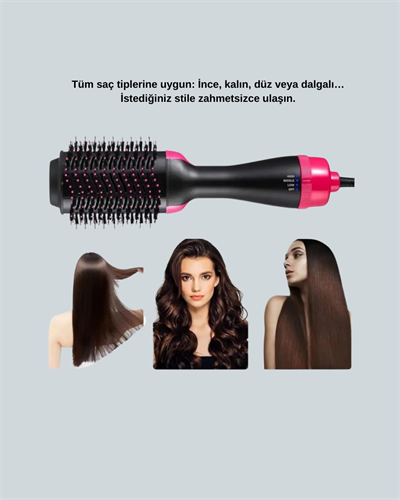 3 Isı Kademeli 1200W Saç Şekillendirme Fırçası.