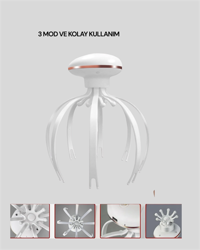 3 Kademeli Elektrikli Kafa Masaj Aleti Stres Giderici Ev Tipi Masaj