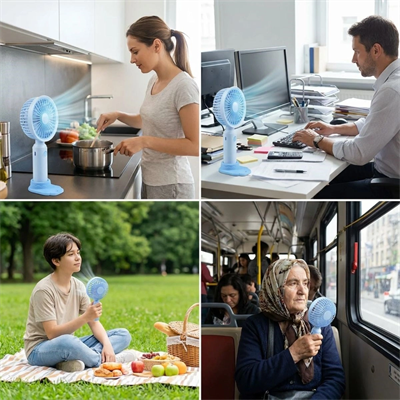 3 Kademeli Masaüstü Fan – Telefon Tutuculu Özellikli Standlı Elde Taşınabilir Mini Fan  Ekl29 Bx40