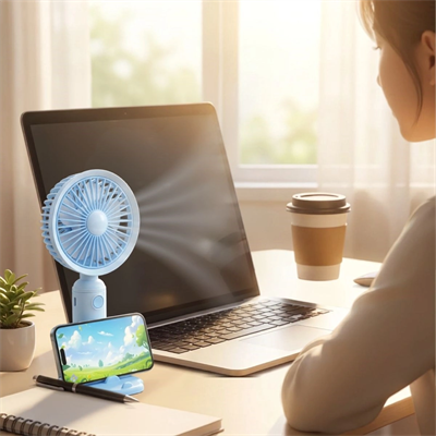 3 Kademeli Masaüstü Fan – Telefon Tutuculu Özellikli Standlı Elde Taşınabilir Mini Fan  Ekl29 Bx40