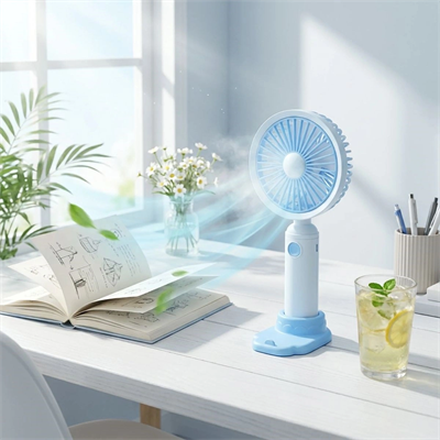 3 Kademeli Masaüstü Fan – Telefon Tutuculu Özellikli Standlı Elde Taşınabilir Mini Fan  Ekl29 Bx40