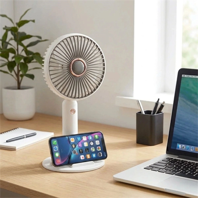 3 Kademeli Masaüstü Fan – Telefon Tutuculu Standlı Taşınabilir Mini Fan Zb161 Bx40