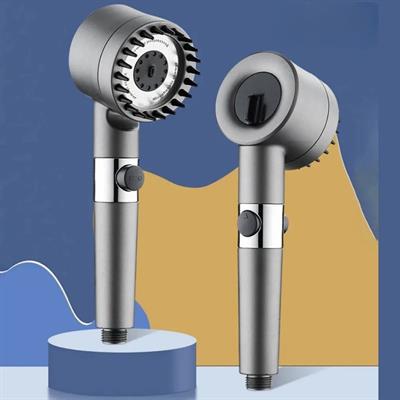 3 Kademeli Turbo Basınçlı Masaj Başlıklı Silikon Fırçalı Duş Başlığı – Yüksek Basınçlı Su Tasarruflu Duş Başlığı (3936)