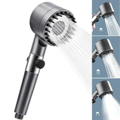 3 Kademeli Turbo Basınçlı Masaj Başlıklı Silikon Fırçalı Duş Başlığı – Yüksek Basınçlı Su Tasarruflu Duş Başlığı (3936)