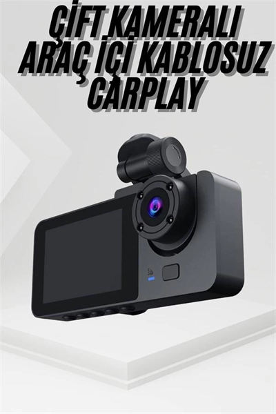 3 Kameralı 2 İnç 1080P Araç İçi Kamera Sürüş Kamerası CarPlay