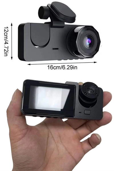 3 Kameralı 2 İnç 1080P Araç İçi Kamera Sürüş Kamerası CarPlay