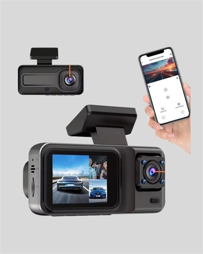 3 Kameralı Araç DVR 1080P Ön + HD Arka + İç Kamera Döngü Kayıt 2’’ Ekran