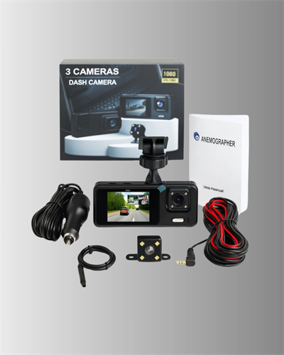 3 Kameralı Araç İçi DVR Kayıt Cihazı  Ön İç Arka Kamera Full HD