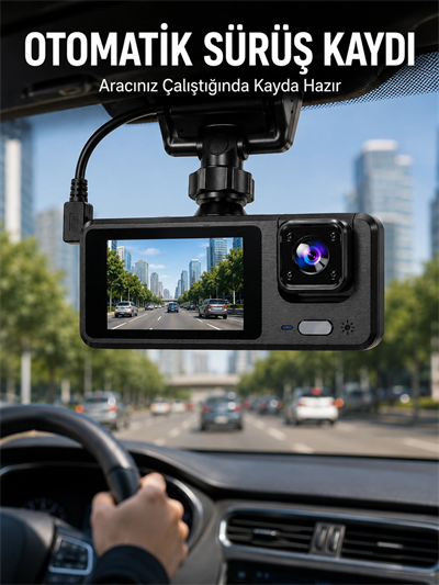 3 Kameralı DVR Araç Kamerası – Tam Güvenlik, Tam Kapsama Yeni Nesil