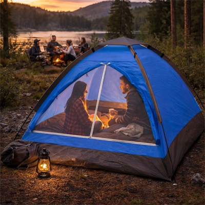 3 Kişilik Manuel Kamp Çadırı – Düz Kapılı Outdoor Aile, Doğa, Piknik Ve Kamp Çadırı 200x150x110 Cm Bx40