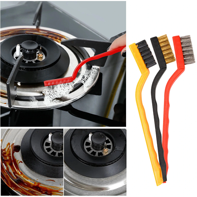 3 Lü Detay Temizlik Fırça Seti  Araba -mutfak Ocak - Fayans Temizlik Fırça (bakır- Demir- Plastik)