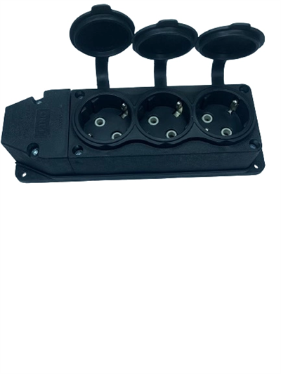 3 Lü Kauçuk Grup Priz Monofaze 1X16A 220 V