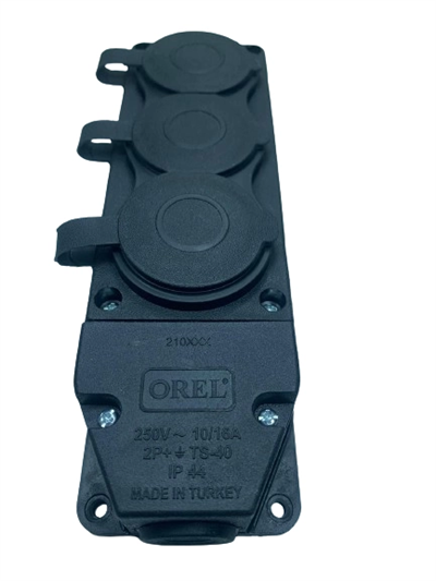 3 Lü Kauçuk Grup Priz Monofaze 1X16A 220 V