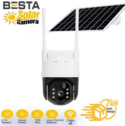 3 MP WİFİ SOLAR KABLOSUZ GÜVENLİK KAMERASI BS-2090
