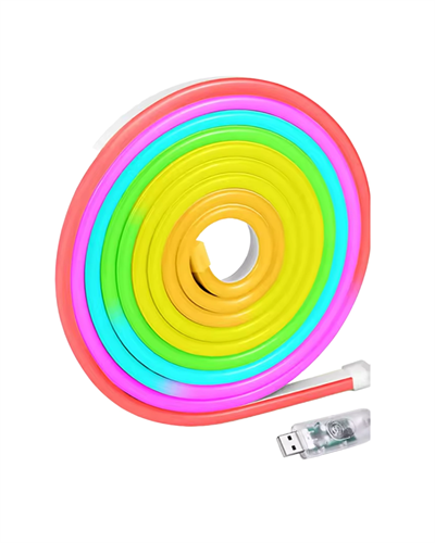 3 Metre RGB Neon LED Şerit Işık Su Geçirmez Kumandalı ve Uygulama Kontrollü Dekoratif Aydınlatma