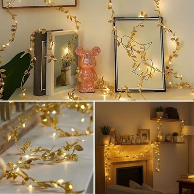 3 Metre Yaldızlı Gold LED Işık – Dekoratif Ortam ve Yılbaşı Aydınlatması (3936)