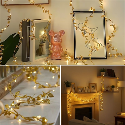 3 Metre Yaldızlı Gold LED Işık – Dekoratif Ortam ve Yılbaşı Aydınlatması