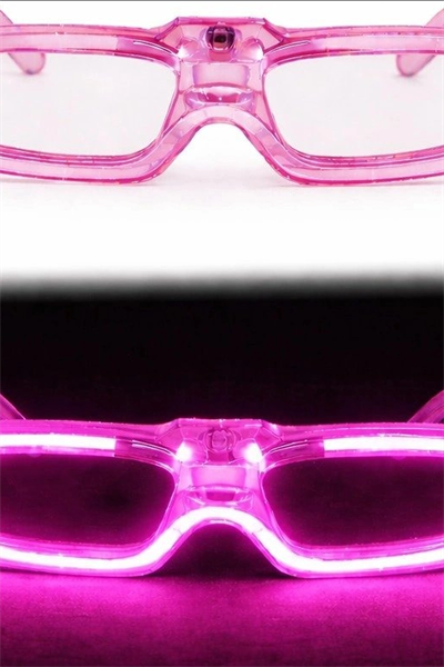 3 Modlu Led Işıklı Pembe Parti Gözlüğü Glow Efektli 1 Adet Unisex Eğlence Aksesuarı BX-313763