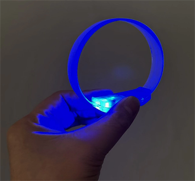 3 Modlu Pilli LED Işıklı Esnek Parti Bilekliği Mavi